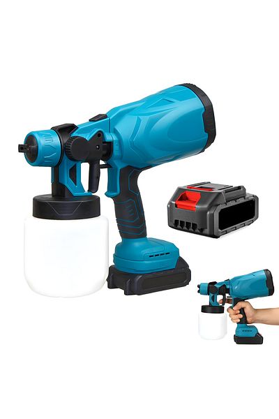 Teno Pistol de Vopsit Teno®, presiune ajustabila, 3 moduri de pulverizare, albastru