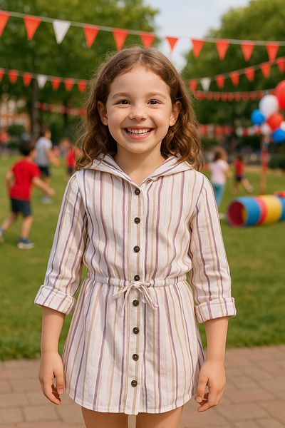 Hilal Akıncı Kids Rochie cămașă cu glugă pentru fetiță
