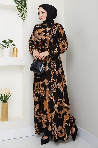 Bestenur Φόρεμα Sersa Woven Viscose 1470 - Μαύρο