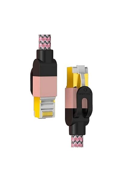 Ofnpftth Cablu Ethernet Cat7, Nylon, Roz, 3 M