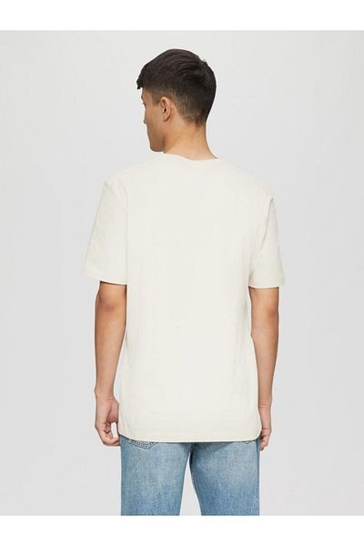s.Oliver Men's T-shirt With Anchovy, Regular Fit, Cotton, Cream, L