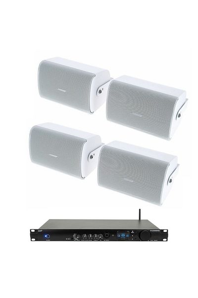 Bose White Fs4se Wall Speaker System With Bluetooth Amplifier, DAB Radio