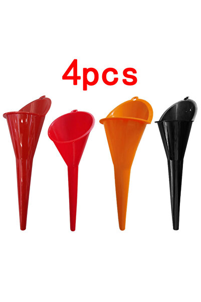 Choice 4 قطع 4 قطع قمع طويل للسيارة متعدد الوظائف أدوات تعبئة وقود الزيت قمع بلاستيكي مضاد للتناثر