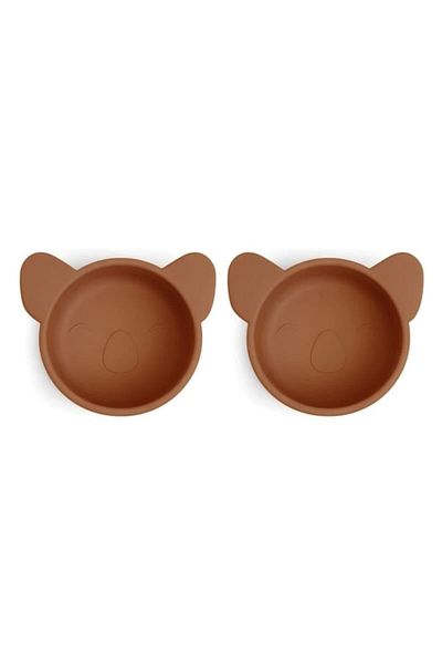 Nuuroo Set 2 boluri pentru bebelusi, Nuuroo, design Koala, Silicon, 8x8x4,5 cm, Caramel