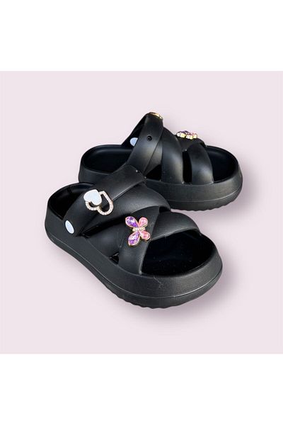Sonimix Girl Child Stone Light Orthopedic Sole High Slippers Sandals