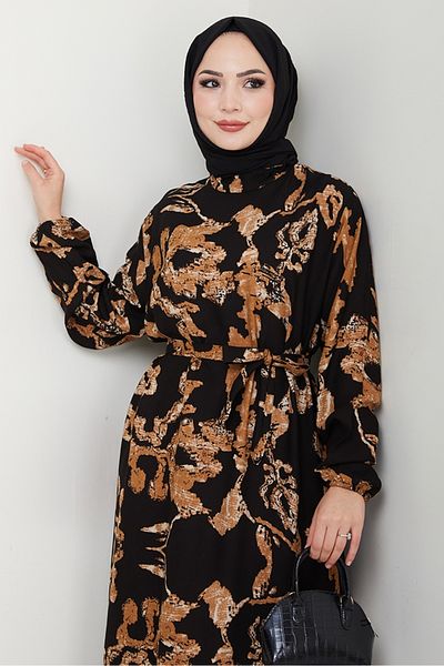 Bestenur Φόρεμα Sersa Woven Viscose 1470 - Μαύρο