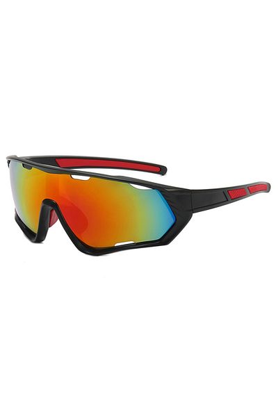 SKYDDAR INNOVATION Cycling and Outdoor Sports Glasses, with PC Frame and Lenses, Unisex 9330 - Black Red Orange