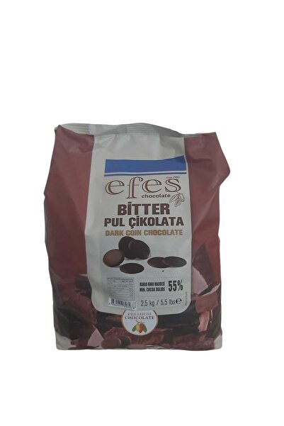 Barlo EFES ÇİKOLATA Bitter Pul Çikolata %552.5kg - pastacılık - çikolata - damla - drop - pul - eritme