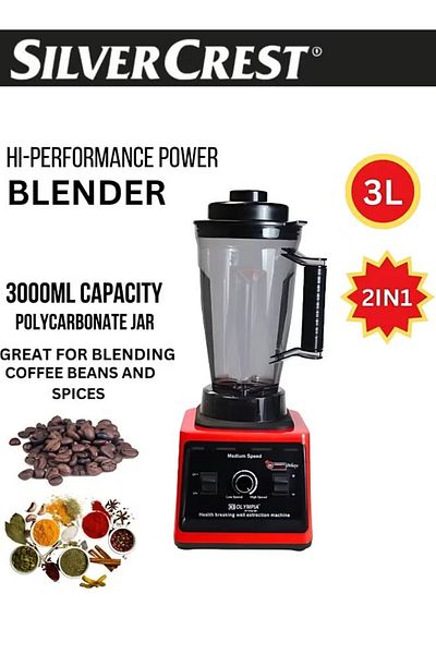 Silver Crest Professional Heavy Duty Blender With Grinder 10000w 3l