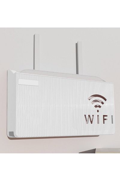 CRACOS Wi-Fi router mask-type wall shelf, Cracos, adhesive tape mounting, 14.6x24.8x5.8cm