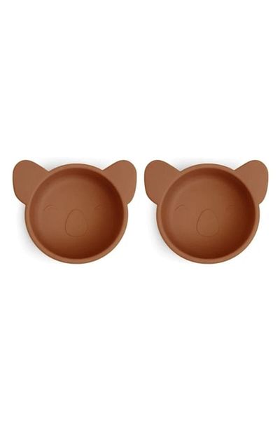 Nuuroo Set 2 boluri pentru bebelusi, Nuuroo, design Koala, Silicon, 8x8x4,5 cm, Caramel