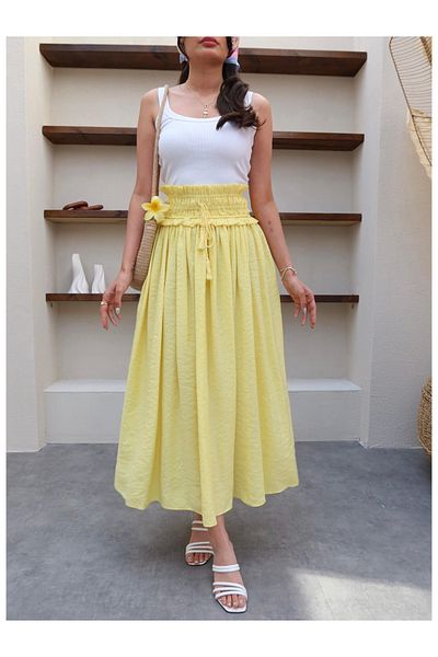 ESRAHELVACI Waist Gathered Maxi Skirt