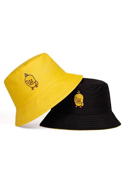 TECOS Unisex Reversible Hat, Yellow/Black, Cotton/Polyester, One Size Fits All