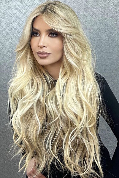 CAŞ DEKORASYON Isıya Dayanıklı Yarımay Çıt Çıt Saç - 613# -Platin Sarı - Dalg...