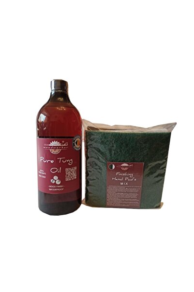 woodworker Kit Maintenance Solid Wood Furniture, Prep’n Shine-pure Tung Oil & Hand Pad’s Mix Abrasive