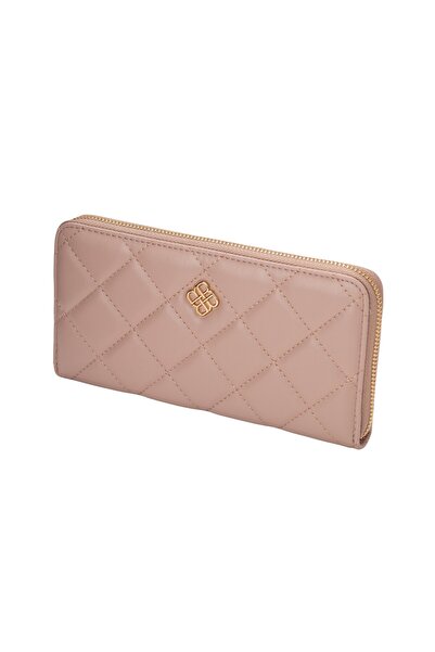 BATA Quilted Zipper Wallet Pink