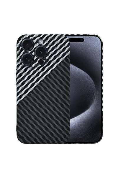 SKYDDAR INNOVATION Case For Iphone 15 Pro, Carbon Texture, Carbonite Fibershell, Gray, Sticker Set