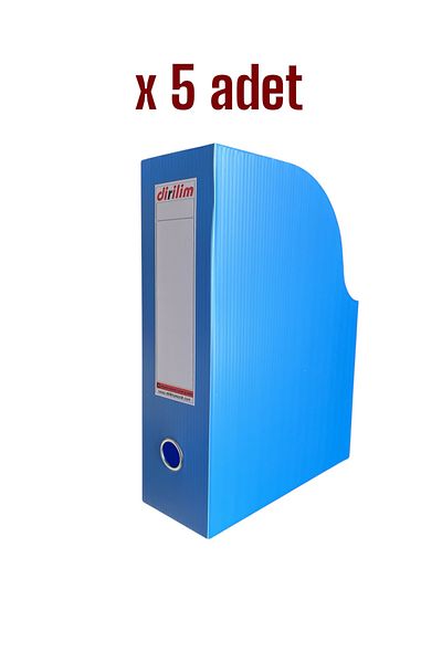 dirilim plastik 5 Pcs Desktop Magazine Holder A4 24X9X32Cm Plastic Corrugated Archival Box