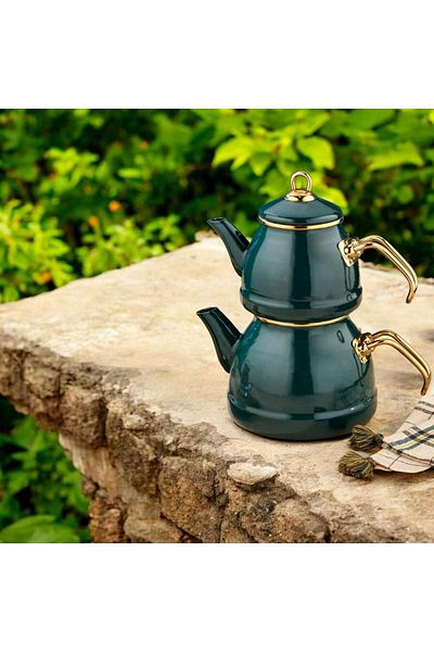 Noah Exclusive Enamel 3 Piece Stainless Steel Enamel Teapot - Green