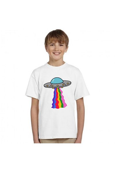 TakeTshirt Ufo Printed Children's T-Shirt White Unisex Cut