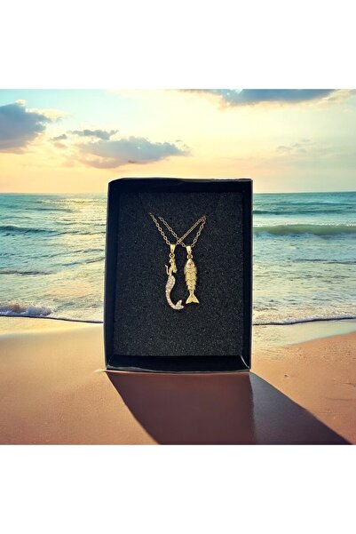 VELMORIA Kadın Paslanmaz Çelik Deniz Kızı, Balık Kombin Kolye