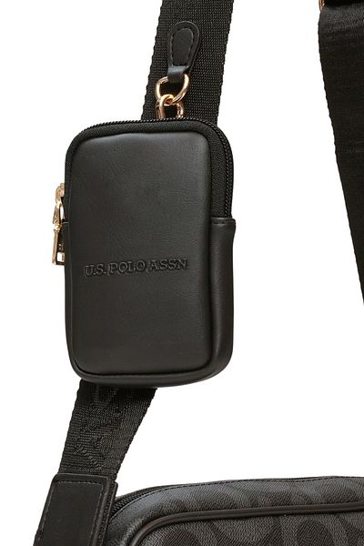 U.S. Polo Assn. Black Pattern Women's Messenger Bag Us8520 Online Exclusive