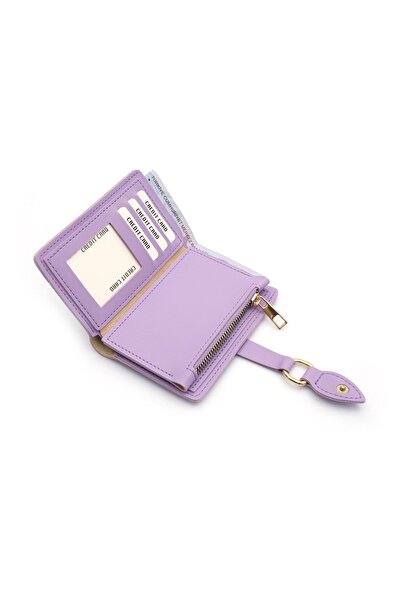 Womancraft Γυναικείο πορτοφόλι με λιλά αγκράφα