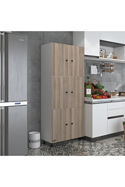 Kenzlife Mutfak Dolabı Tahiri Crdbyz 188*80*37 Çok Amaçlı Dolap Arkalıklı