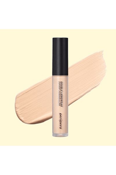 Beauty Glazed Corector cu acoperire mare, Peripera, Double Longwear Cover Concealer, 5.5g #01 Ivory