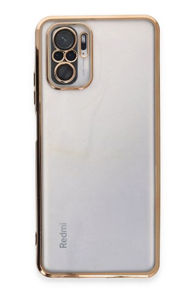 NewFace جراب هاتف Xiaomi Redmi Note 10 من السيليكون مع عدسة - ذهبي SVLRS