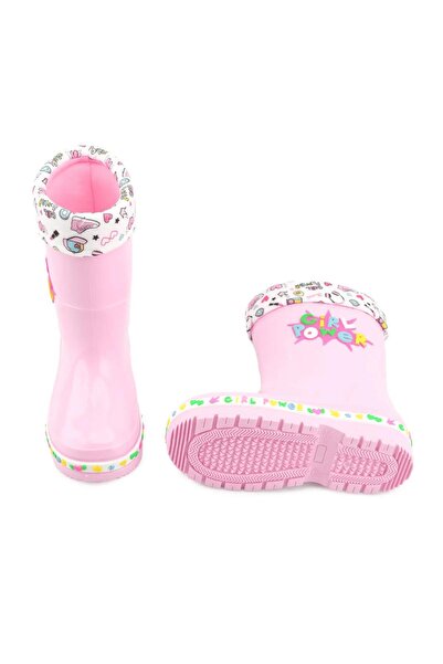 minibonito Kışlık Kız Çocuk Su Geçirmez Içi Sıcak Astarlı Yağmur Çizme