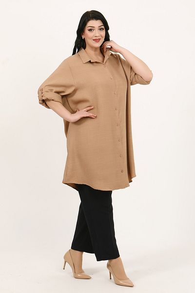 By Alba Collection Women's Mink Ayrobin Large Size Tunic