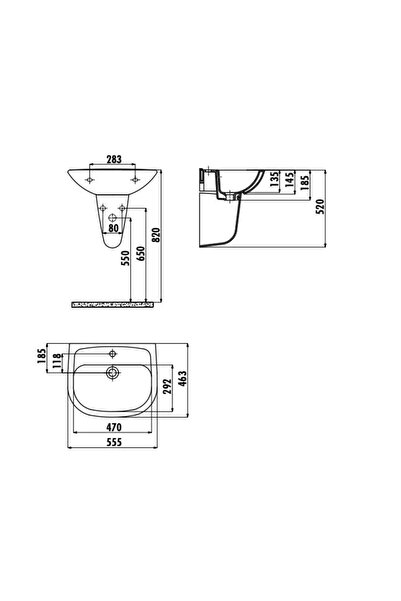 Creavit Pitta 45x55 cm Batarya Delikli Lavabo + Yarım Ayak