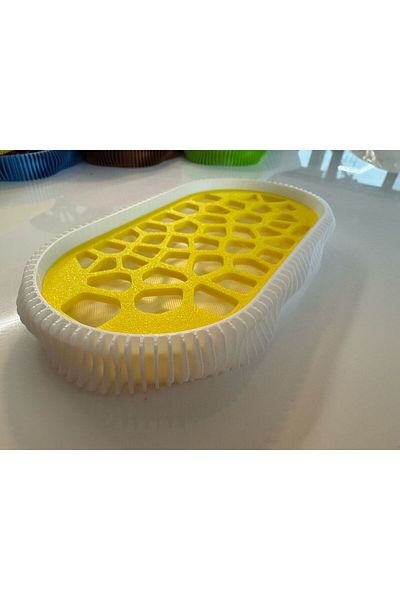 OEM 3D Soap Dish, Wave Model, White/Yellow