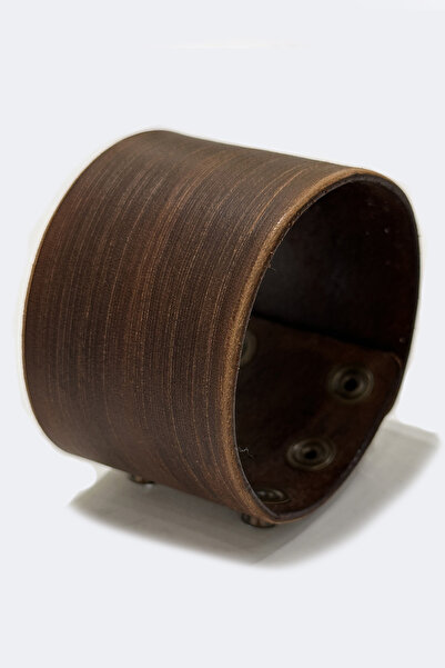 NARKİSSOS Eskitme Kahverengi Düz El Işçiliği Erkek Deri Bileklik