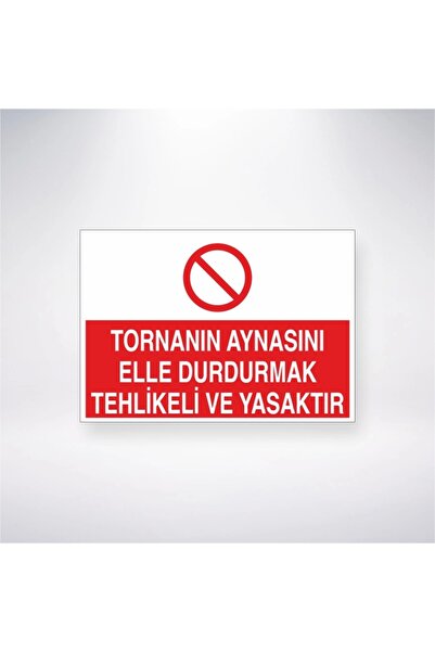 Reysa Tasarım من الخطر ومحظور إيقاف المرآة يدويًا ملصق 20 × 28 سم