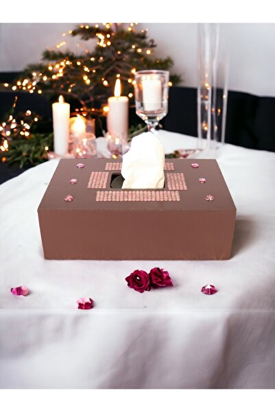 Fun Life Boncuk Detaylı El Yapımı Ahşap Mendil Kutusu