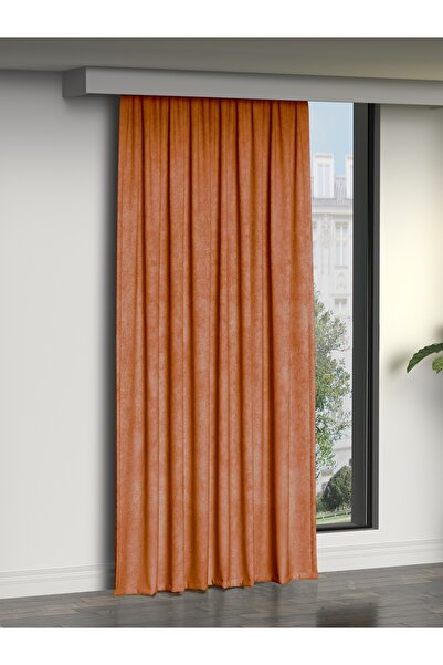 FAVOLLİ مجموعة ستائر مخملية ذات ملمس برتقالي مع ميزة سحابة إضافية