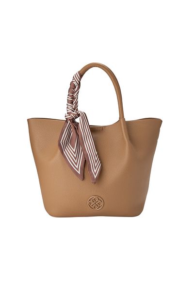 BATA Top Handle Bag With Scarf Detail Beige