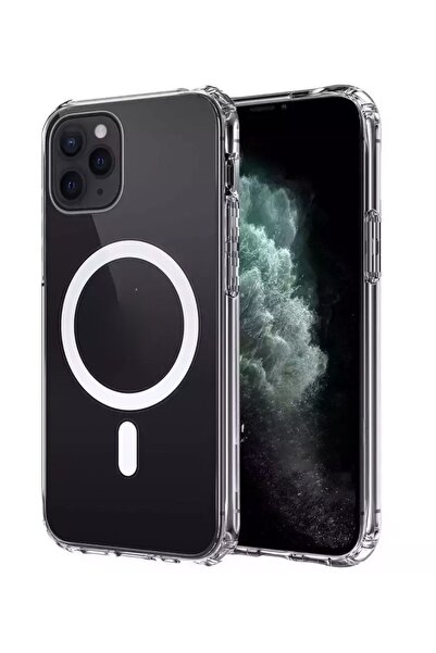 PSGT Apple Iphone 11 Pro Kılıf Magsafe Wireless Şarj Destekli Şeffaf Kapak Ma...