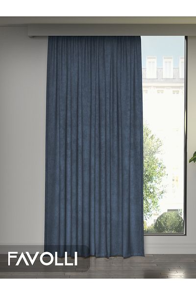 FAVOLLİ Cortina de fundal „Dubey Blue” Island, seria Shiring Dream și Deep Blue