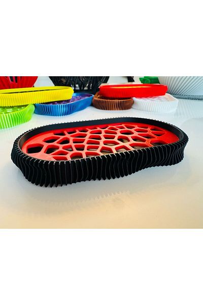 OEM 3D Soap Dish, Wave Model, Black / Red