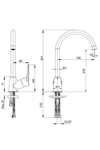 Eca Spylos Sink Kitchen Sink Faucet 102118136