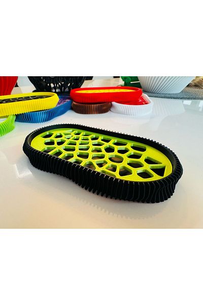 OEM 3D Soap Dish, Wave Model, Black / Lime