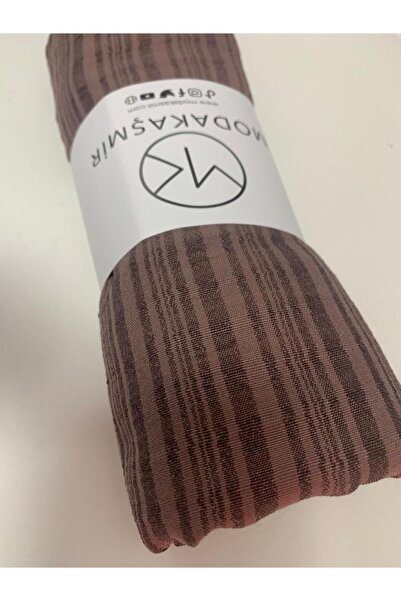 Modakaşmir Mixed Cotton Shawl Dusty Coffee Color