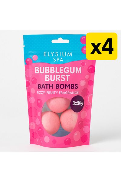 Elysium X4 - Spa Bomba Sare De Baie Efervescenta 3x50g Bubble Gum Burst