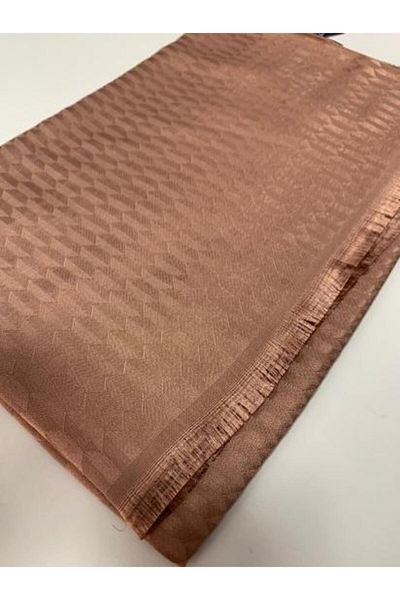 Modakaşmir Silky Jacquard Shawl Mink Color
