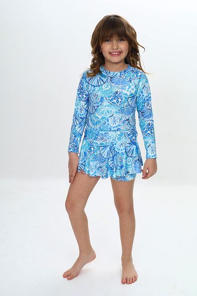 MODANINO Set de costume de baie pentru fete, pantaloni scurți, fuste, mâneci lungi, 3-10 ani 12226