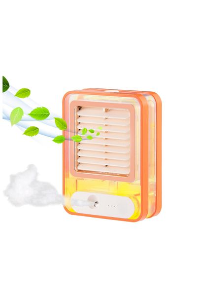 MACON Portable Mini Air Cooler & Humidifier USB Rechargeable Fan with Touch Control for Desktop