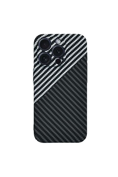 SKYDDAR INNOVATION Case For Iphone 15 Pro, Carbon Texture, Carbonite Fibershell, Gray, Sticker Set